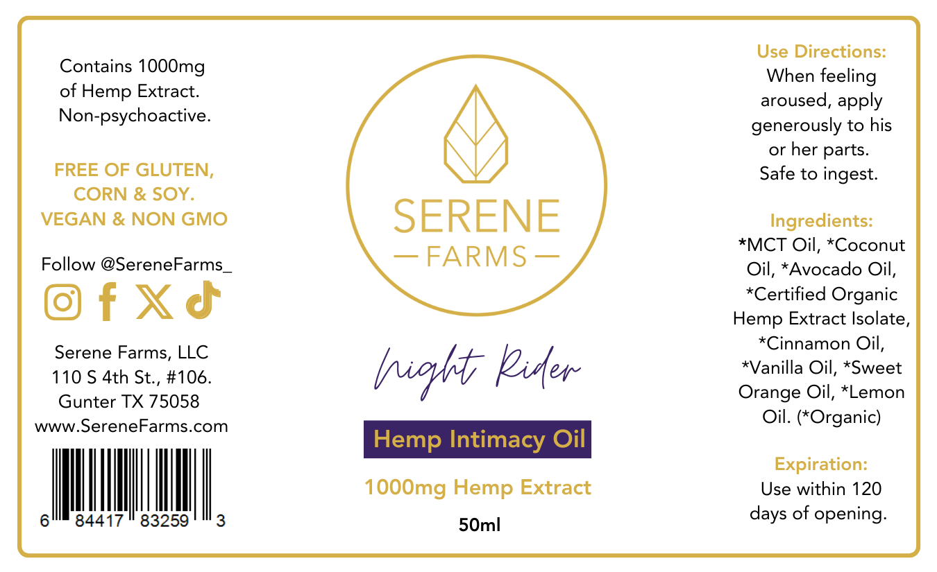 Night Rider Hemp Intimacy Oil